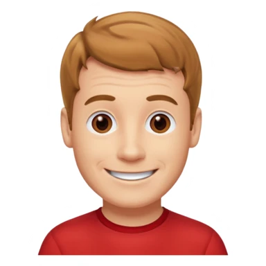 Murray Wiggle of The Wiggles with light skin, light brown hair, brown eyes, red skivvy shirt sticker