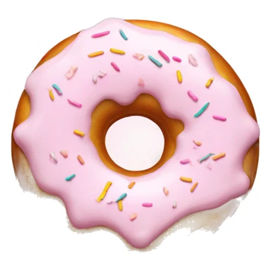 Donut with white frosting and light pink sprinkles  sticker
