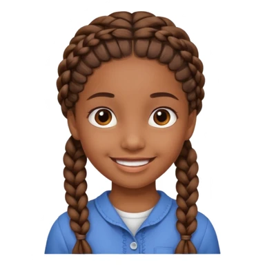 student, brown braid hair girl kid sticker