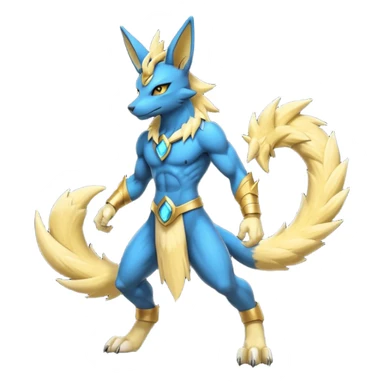 Lucario-Anubis-Umbreon-Zeraora-Jolteon-Fakémon-hybrid-creature (full body)  sticker