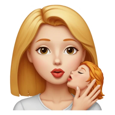 short blonde woman sending kiss to tall ginger sticker