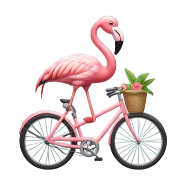 Flamingo riding a bike  sticker