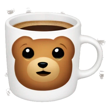 Cup of coffee with a teddy bear pattern sticker
