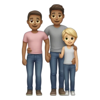 Gay couple with two kids Eiffel Tower  sticker