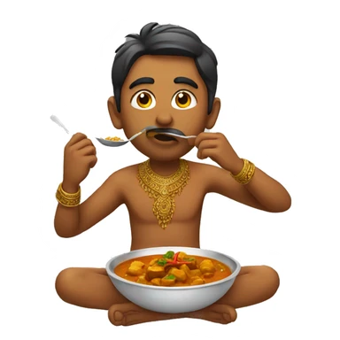 indian eating curry sticker