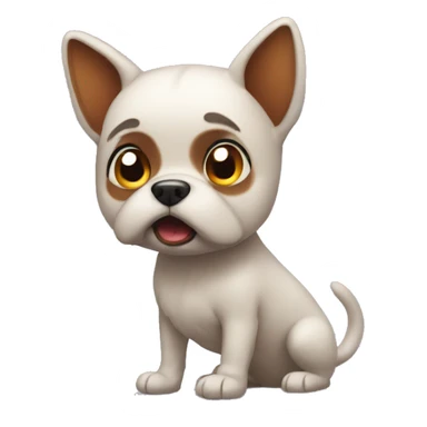 little dog scared sticker