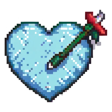 a heart with an arrow through it pixel art love symbol sticker