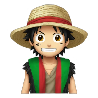 Luffy main drapeau  Palestine sticker