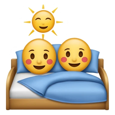 emoji showing both goodnight and goodmorning together, no text sticker
