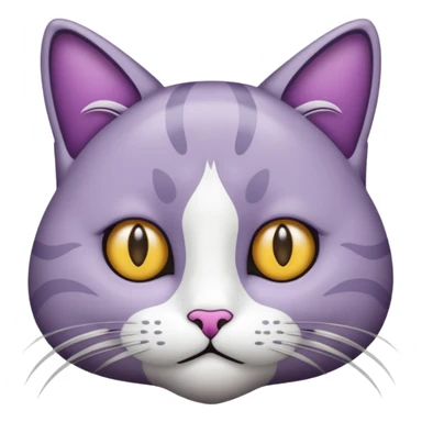 een kat met een paarse staart sticker