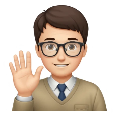 NERD WITH GLASSES USING ONE HAND PUSH sticker