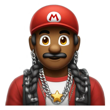 mario as a rapper with silver chains sticker