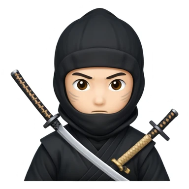 ninja with a small katana vanishing sticker