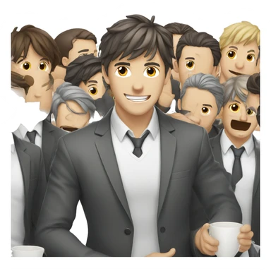 white anime men with win cup sticker