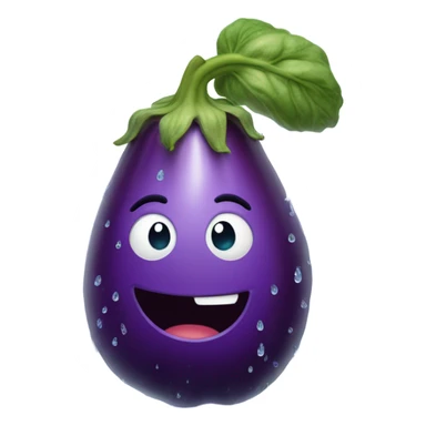 Eggplant shooting water  sticker
