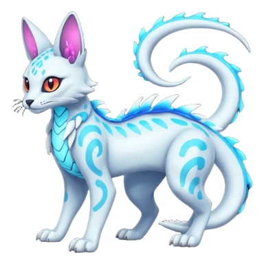 Neon Vibrant Pulsating Trail-glowing Chromatic Trico-Serval-Absol-Salamence-Silvally-Dragon-Snake-fusion-hybrid sticker