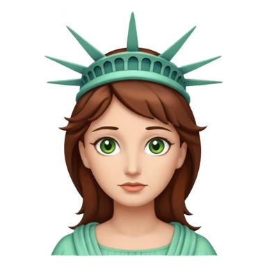 Lady Liberty with green eyes, brown hair sticker
