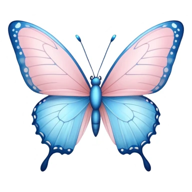 Light blue butterfly facing a light pink butterfly with trails of sparkles sticker