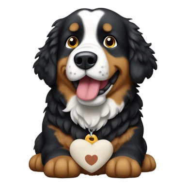 Berner sennen dog with a plushie in his mouth sticker