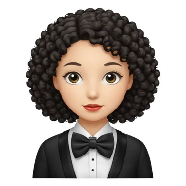 Curly-haired woman wearing bow ties sticker