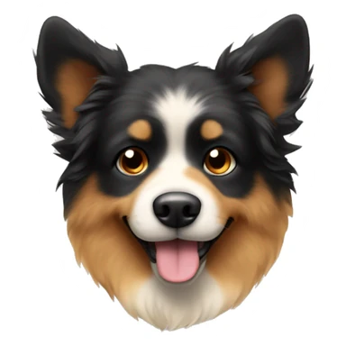 Black and Tan fluffy dog with pointy ears  sticker