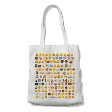 Tote bag with many keychains sticker