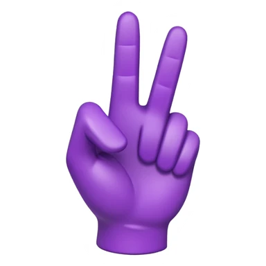 A 3D emoji-style hand pointing up with one finger (☝️), colored entirely in vibrant purple. Smooth, glossy texture, simple shading, no background. sticker