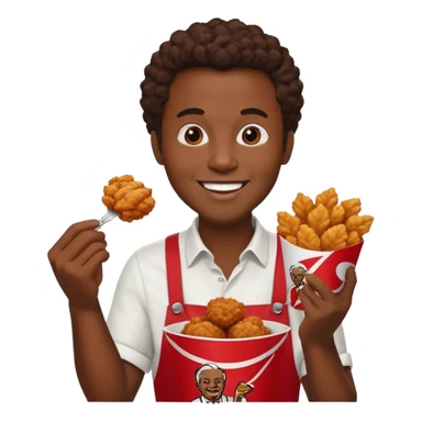 black guy eating kfc sticker