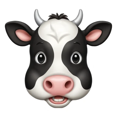playful cow emoji with a surprised wow expression sticker
