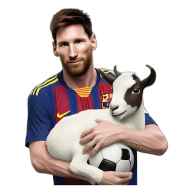 Messi with a goat sticker