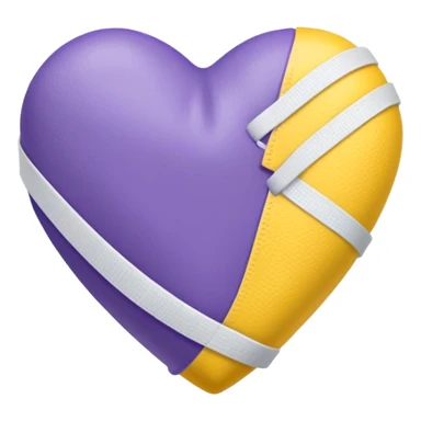 purple and yellow heart with a bandage sticker