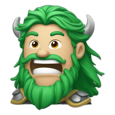 green haired viking cheering sticker