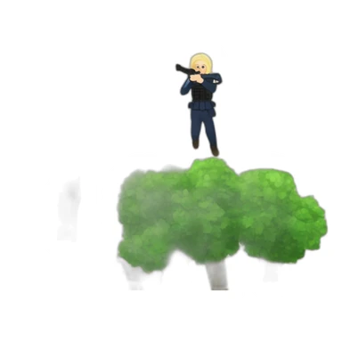 Marine Lepen shooting trees sticker