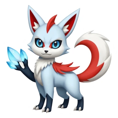 Albino Snowy Meloetta-Litten-Zangoose-Guilmon-Darkrai-Pokémon-Fakémon-fusion-hybrid-creature sticker
