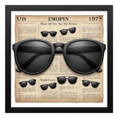 Sunglasses on newspaper sticker