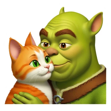 Шрек целует кота sticker