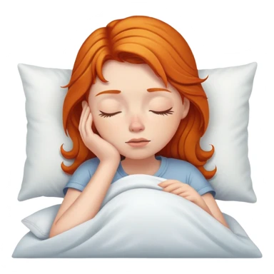 Ginger girl trying to wake up in early morning sticker