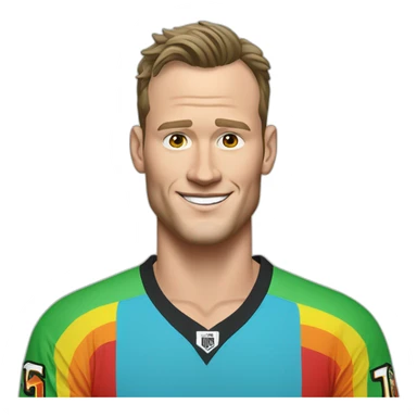 Jonathan Toews as rainbow beach bum sticker