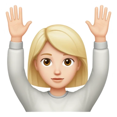 a person with their hands up  sticker