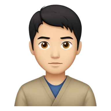 Assault blackhair Asian man sticker