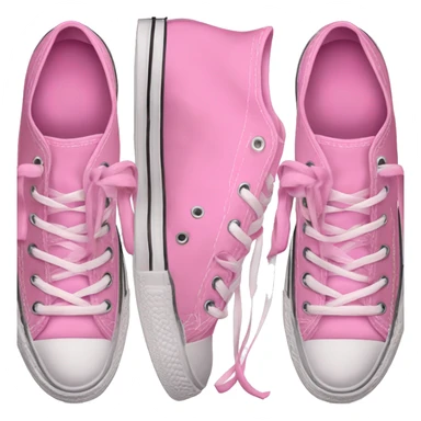 Zapatilla convers rosada, con los cordones sueltos, solo el par derecho, nuevas sticker