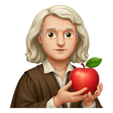 isaac newton hold an apple sticker