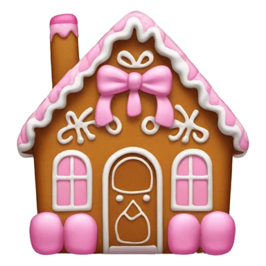 Gingerbread house with a pink bow  sticker