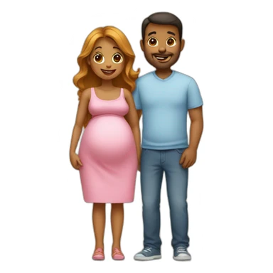 Femme enceinte et papa sticker