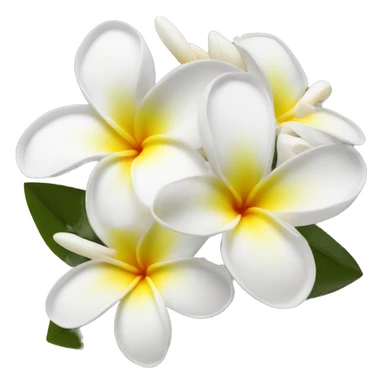 White and yellow frangipani flower sticker