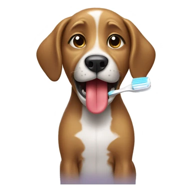 Dog brushing teeth  sticker