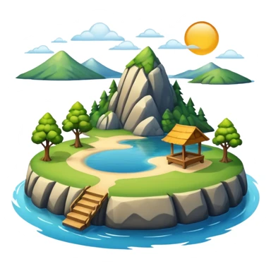 lake with an island sticker
