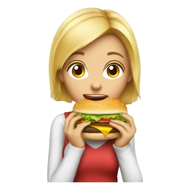 Girl eat burger  sticker