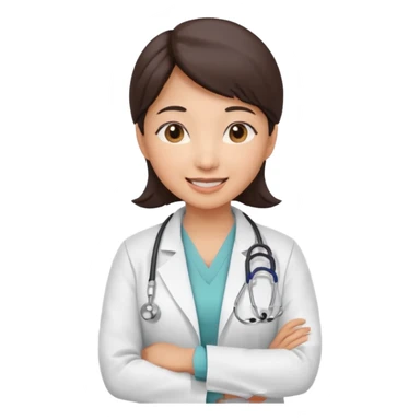 Asian female doctor obstetrician sticker
