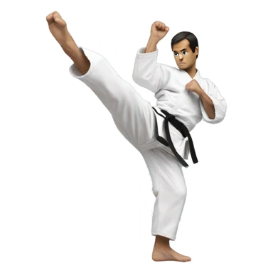 daniel larusso doing a karate kick  sticker